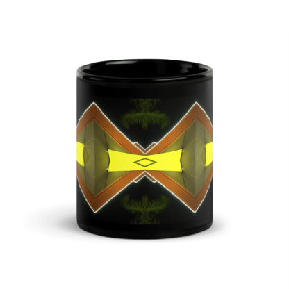 Neon Diamond Shades | Black Ceramic Coffee Mug | Full Image