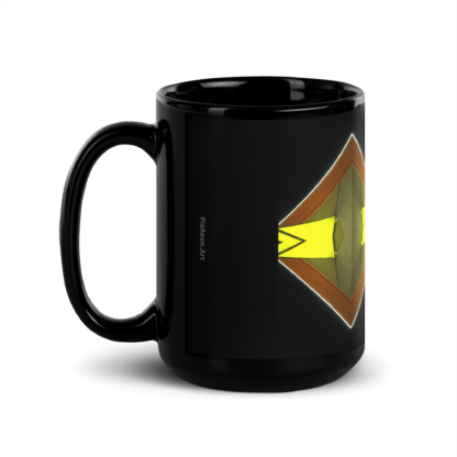 Neon Diamond Shades | Black Ceramic Coffee Mug | Full Image