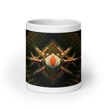 Butterfly Pagoda South | White Ceramic Coffee Mug | Full Image